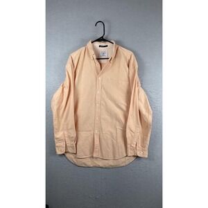 Gap Shirt Mens Large Orange Solid Oxford Long Sleeve Button Down Casual